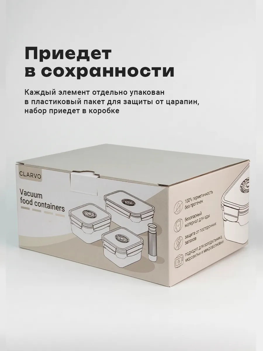 Набор контейнеров для еды вакуумных